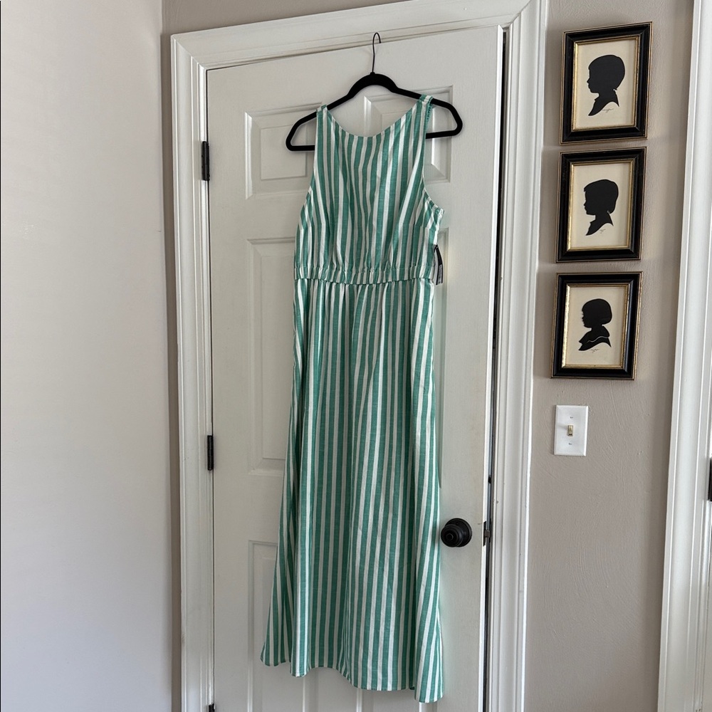 Universal Thread Green and White Striped Dress